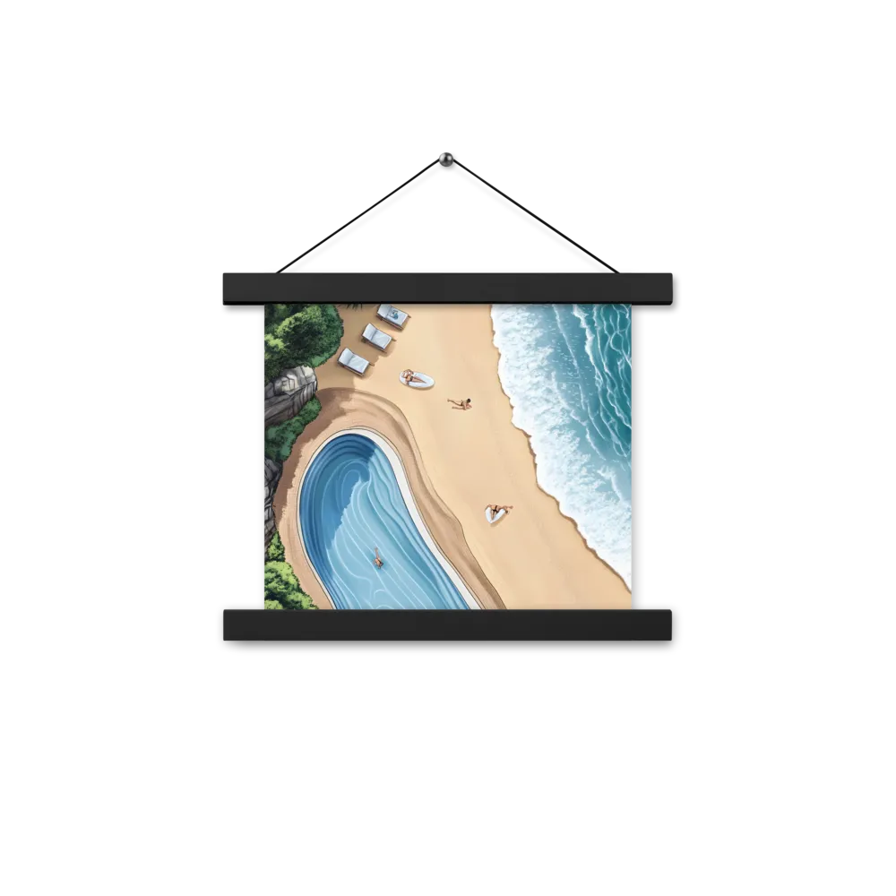 Serenity by the Shore | Poster With Black Wood Hanger | 10″×10″