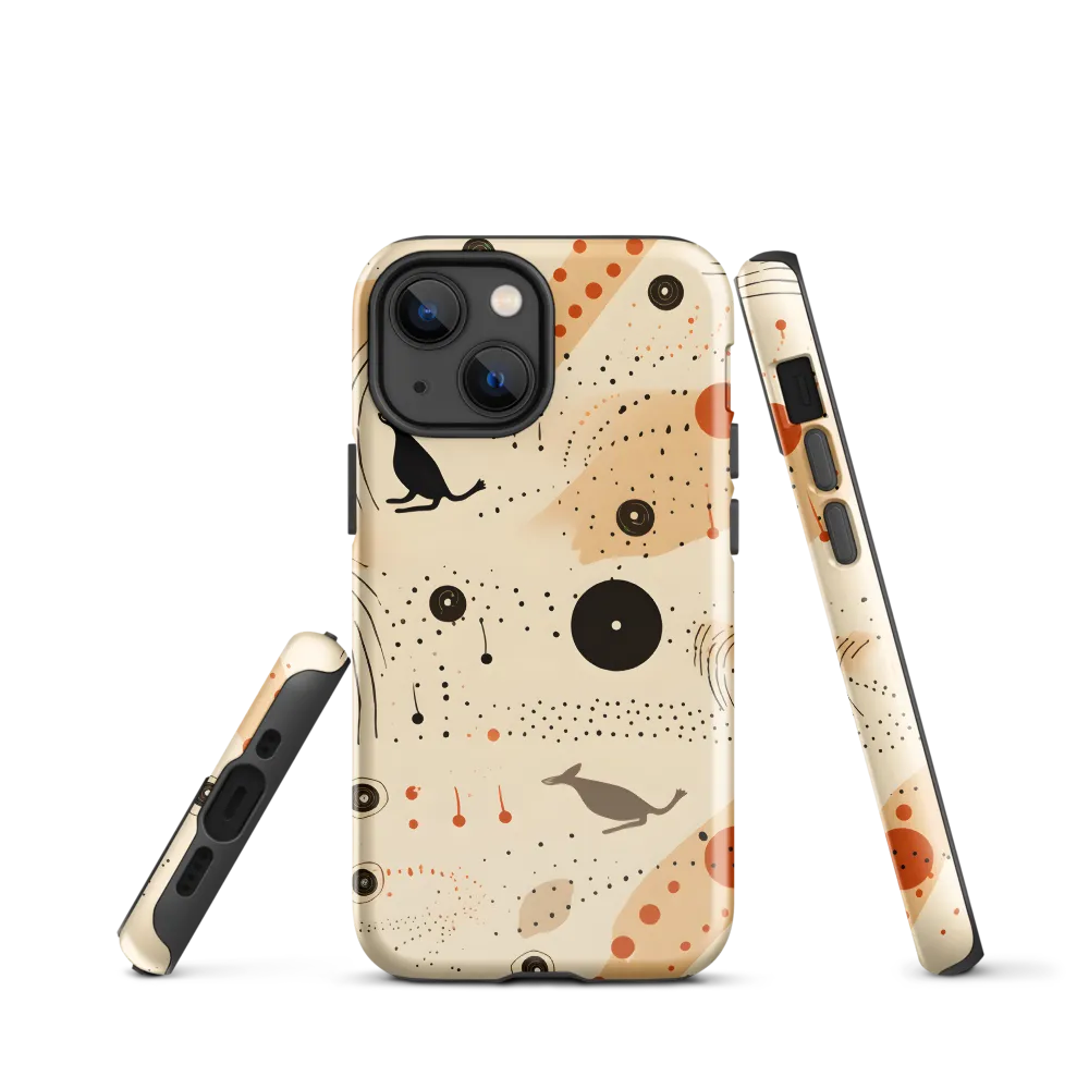Playful Patterns in Earth Tones | Phone Case |  13 mini | Tough Case | Glossy
