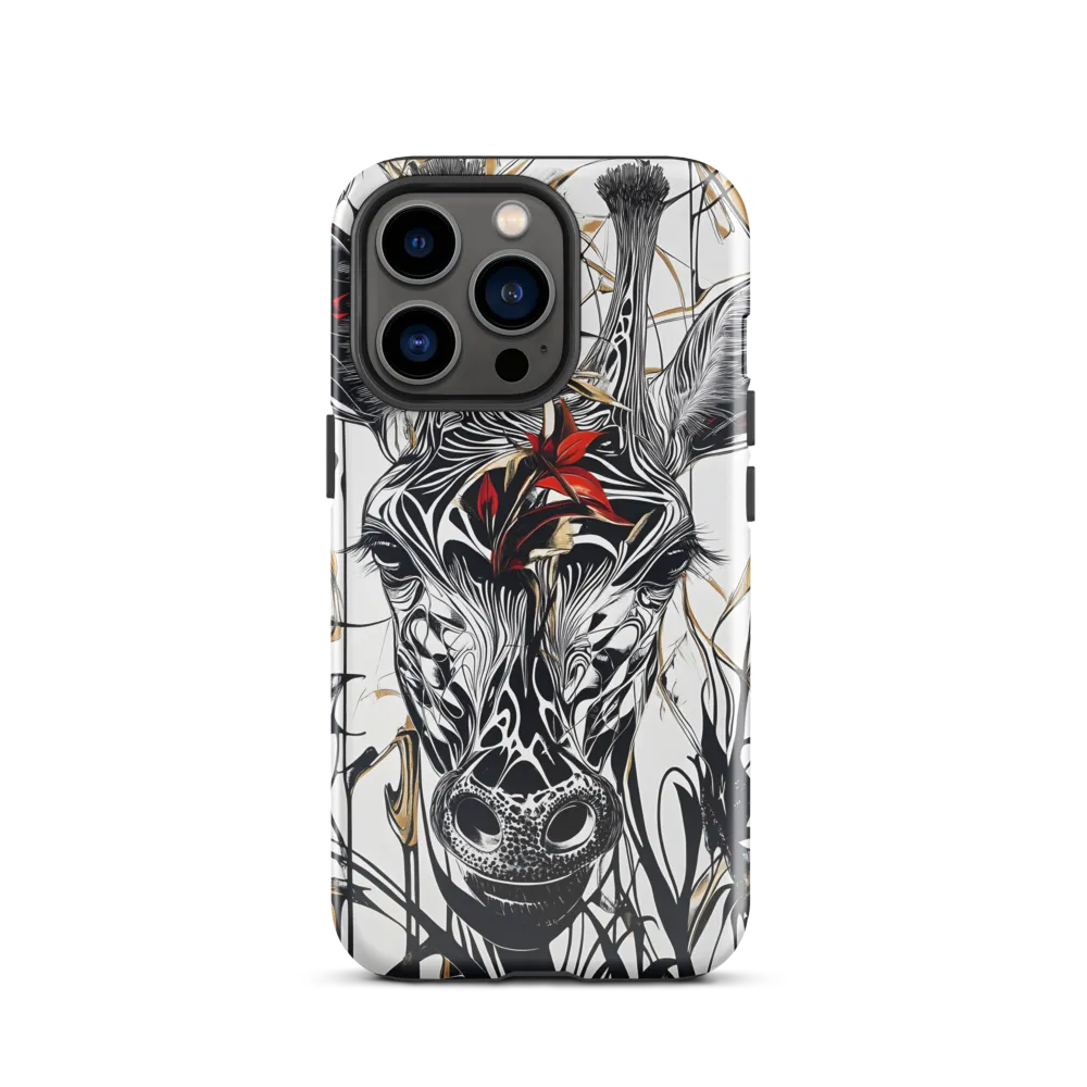 Floral Elegance: The Giraffe's Portrait