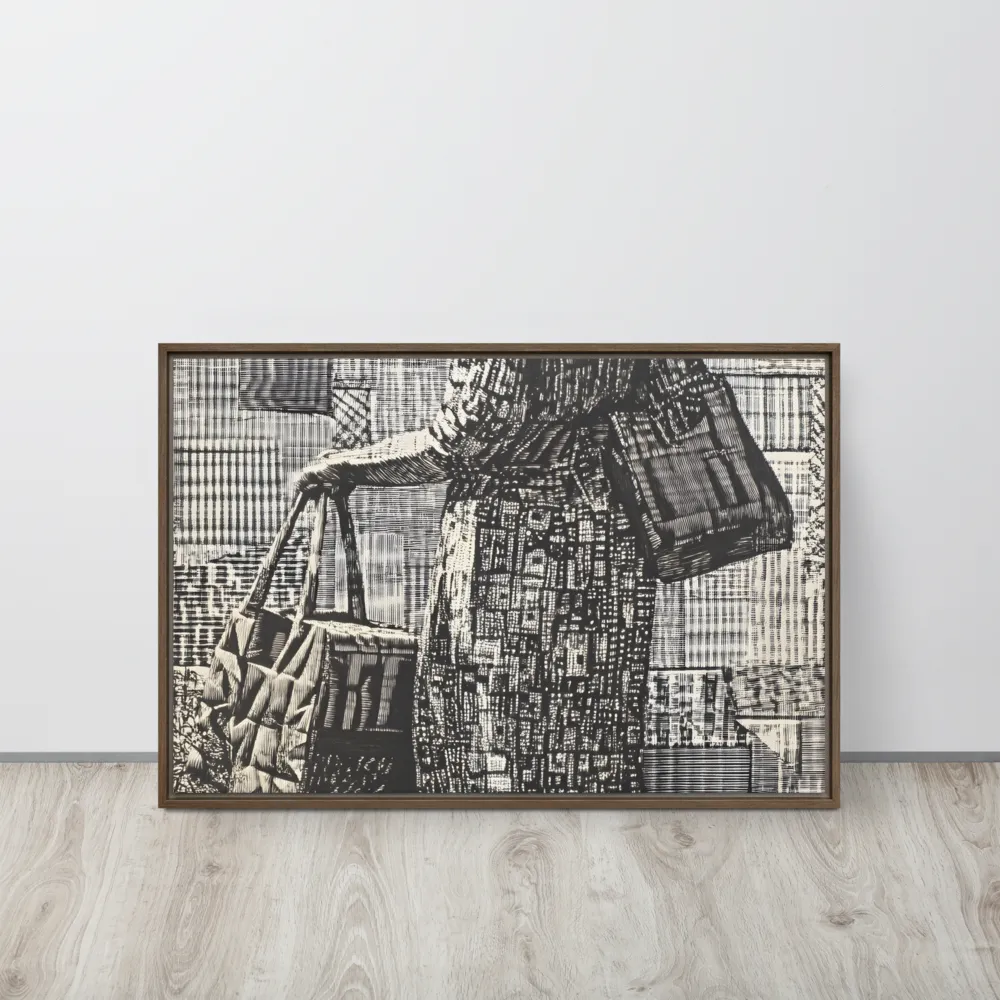 Urban Reflections: A Shopping Narrative | Canvas with Brown Frame | 20″×30″