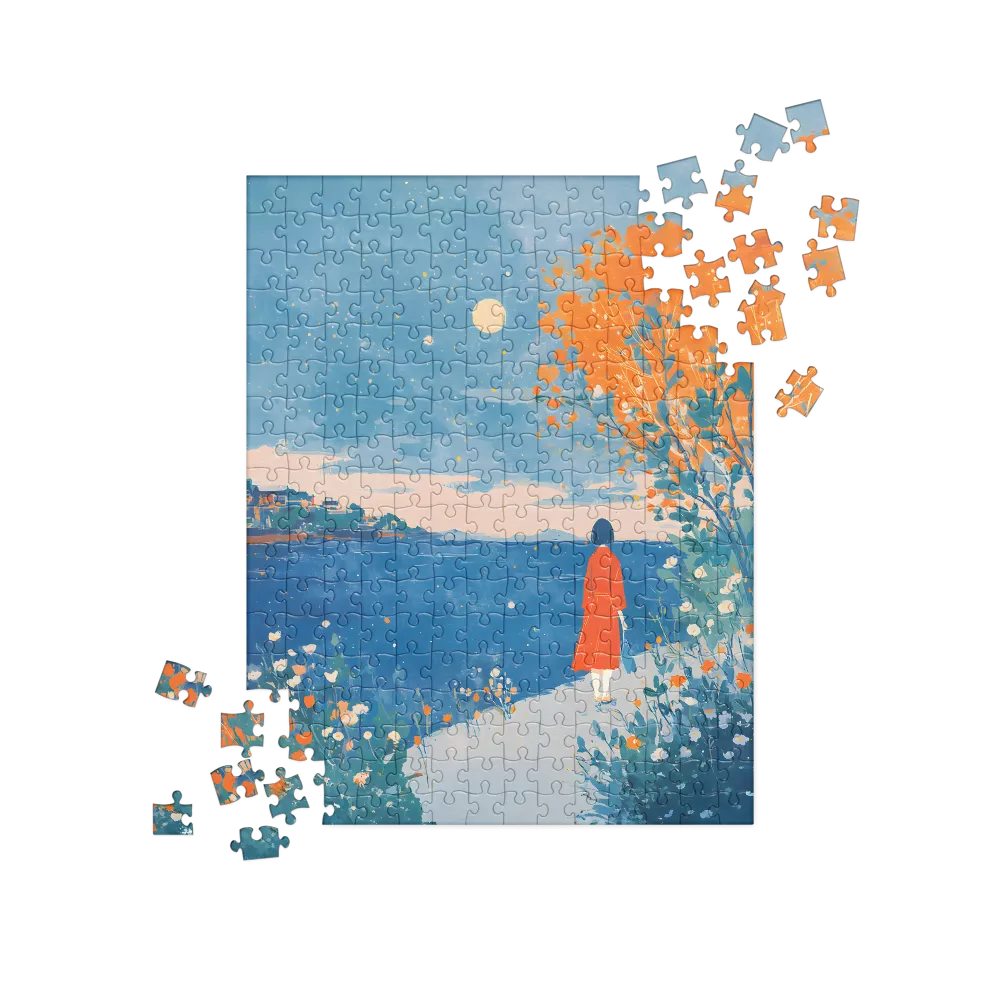 Moonlit Shore, Red Coat 
 Jigsaw Puzzle