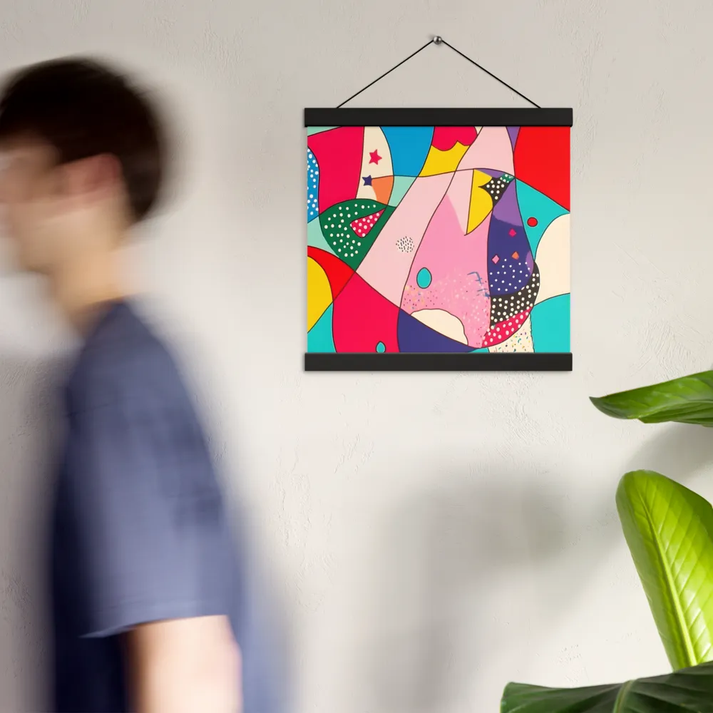 Playful Geometry in Color | Poster With Black Wood Hanger | 12″×12″