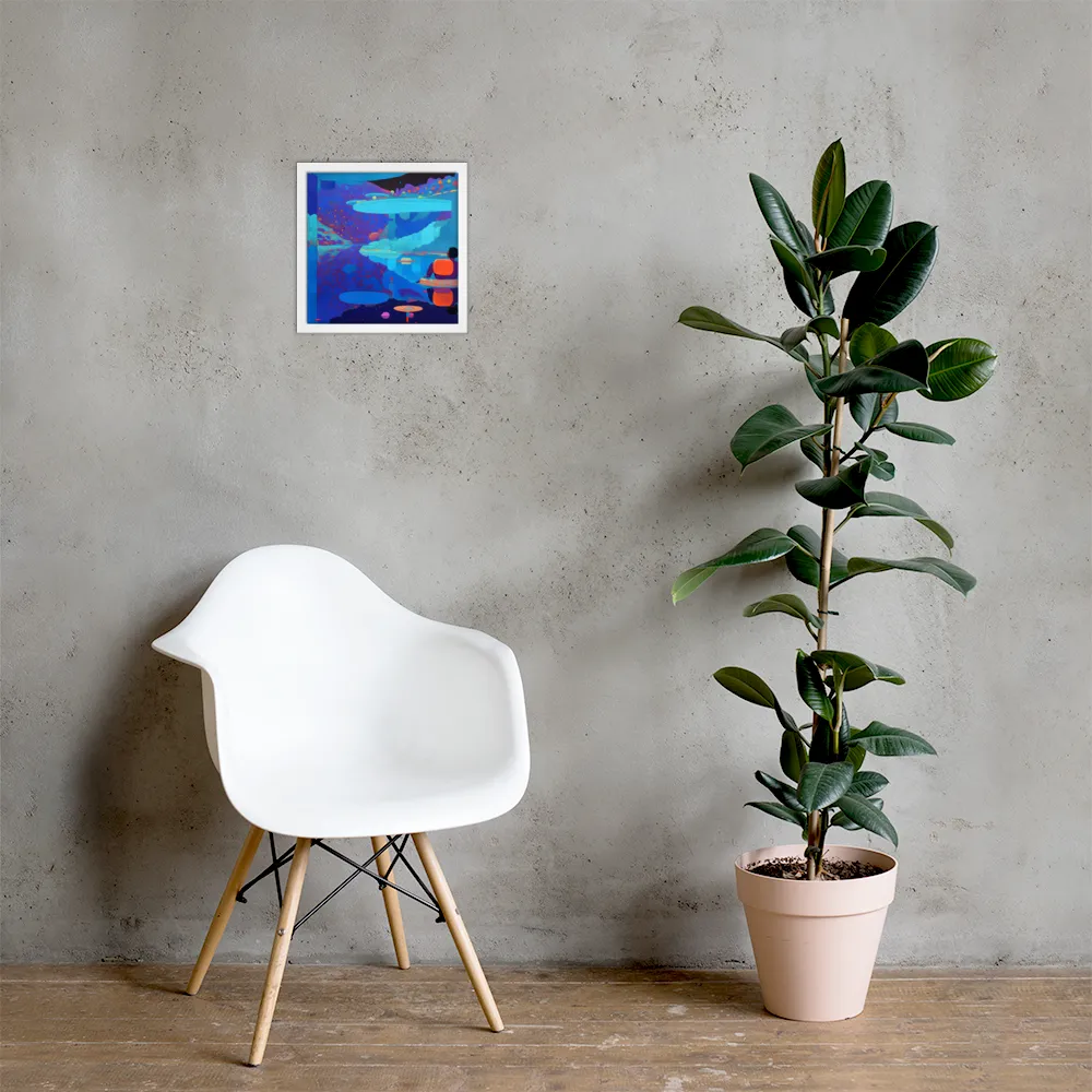 Reflections of Serenity | Poster with White Frame | 12″×12″