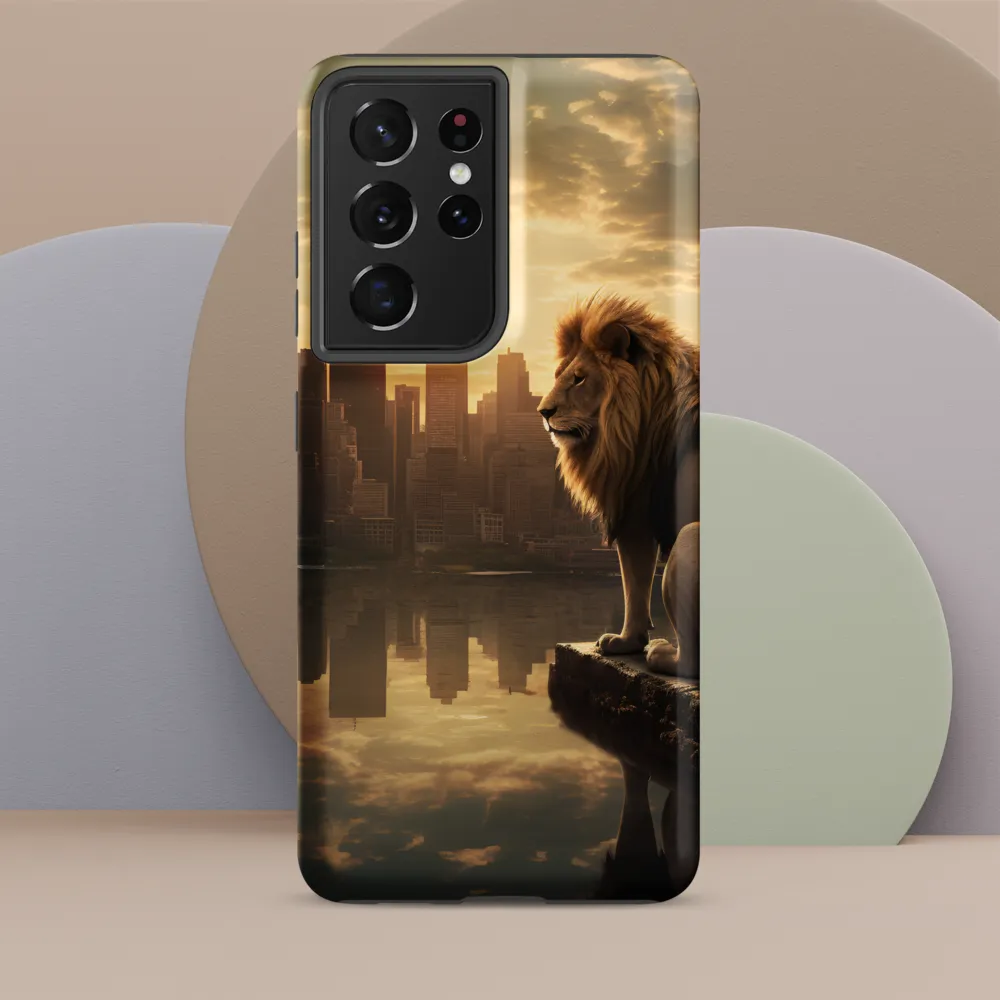 The Lion's Gaze Over the Urban Symphony
