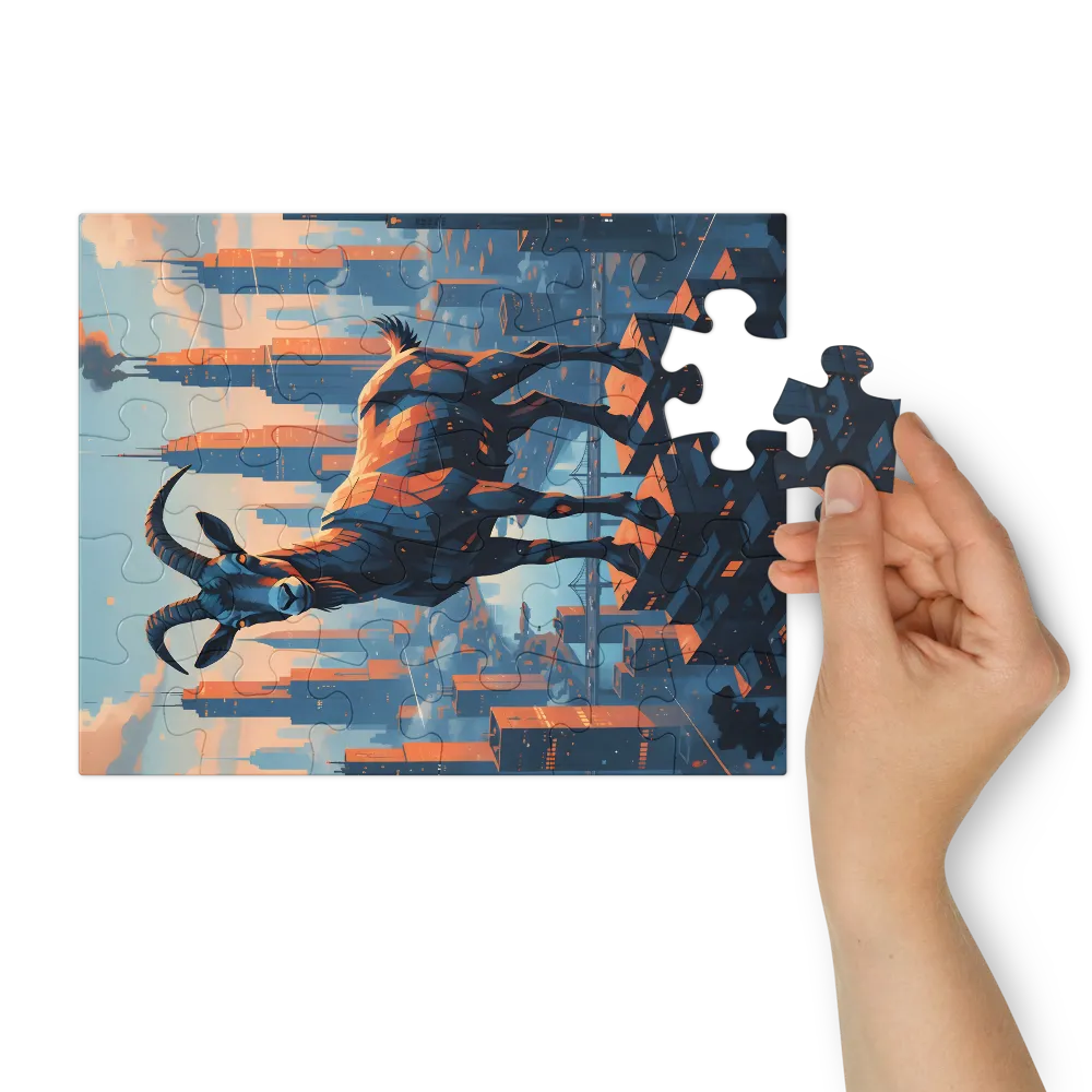 Skyline Goat 
 Jigsaw Puzzle in Tin Box