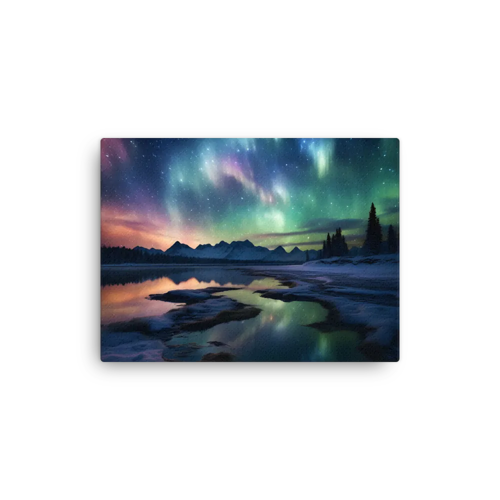 Ethereal Aurora: A Night Under the Stars | Thin Canvas | 12″×16″