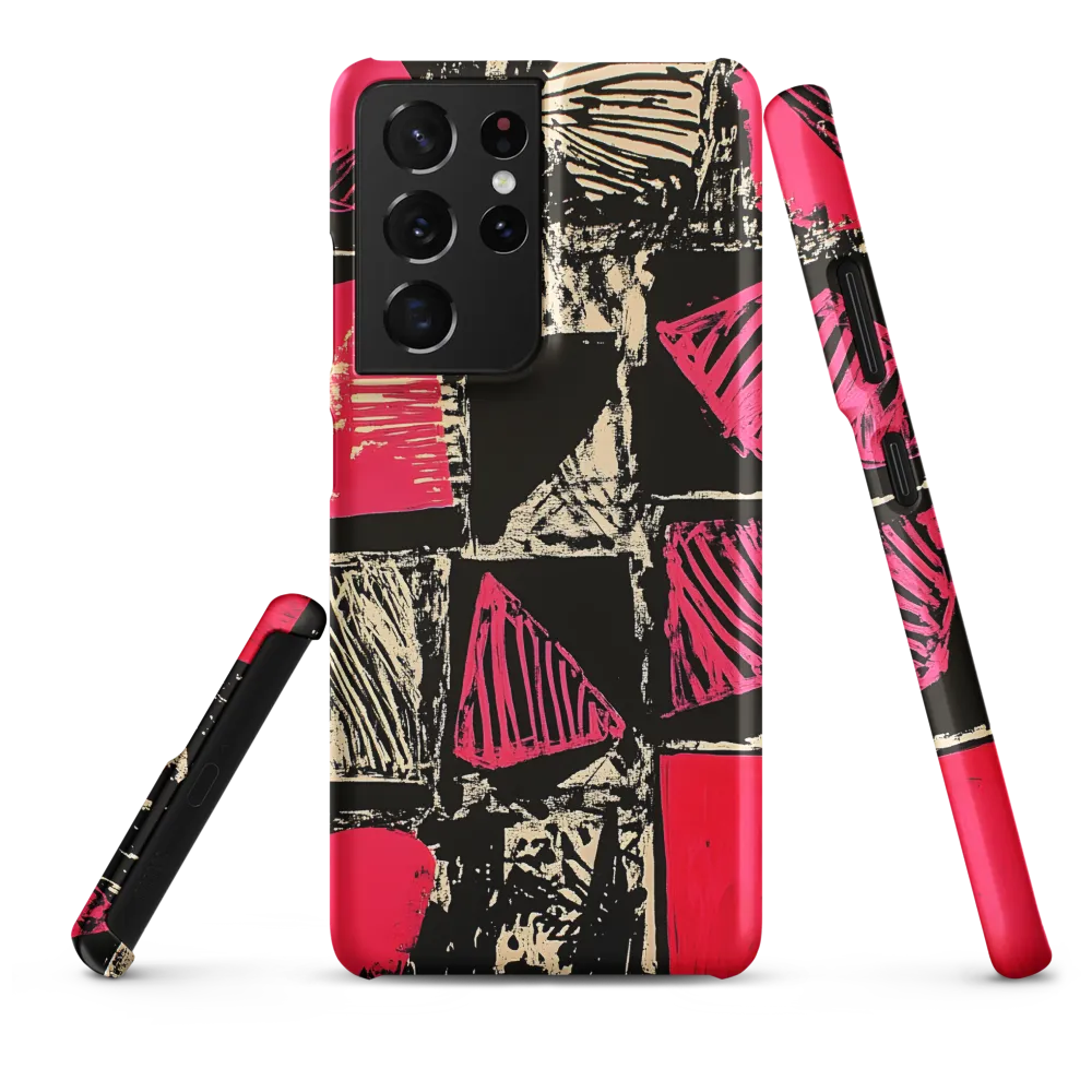 Geometric Symphony in Pink and Black