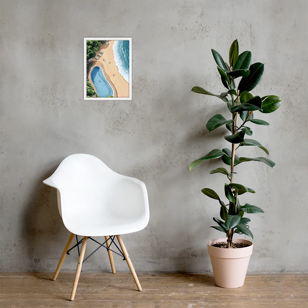 Serenity by the Shore | Poster with White Frame | 12″×16″