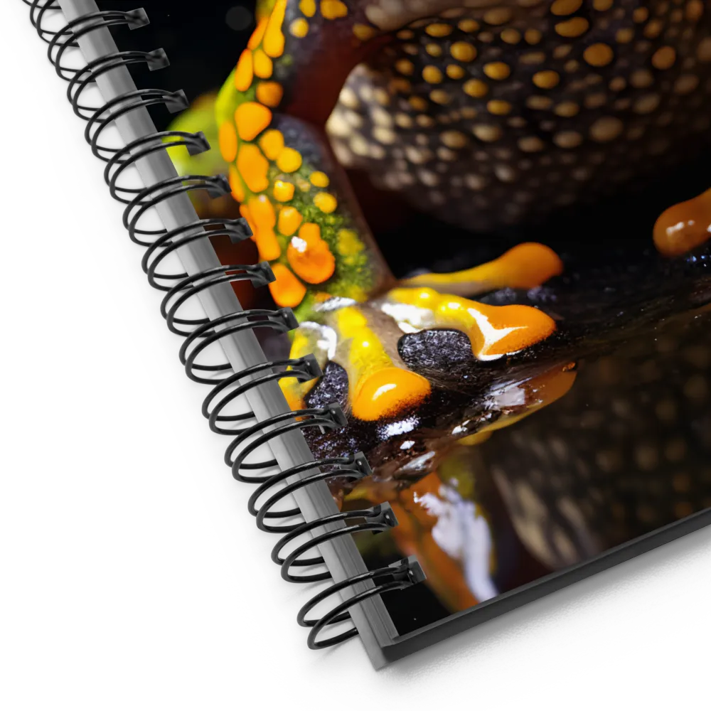 Emerald Elegance: The Frog in Focus | Spiral Notebook