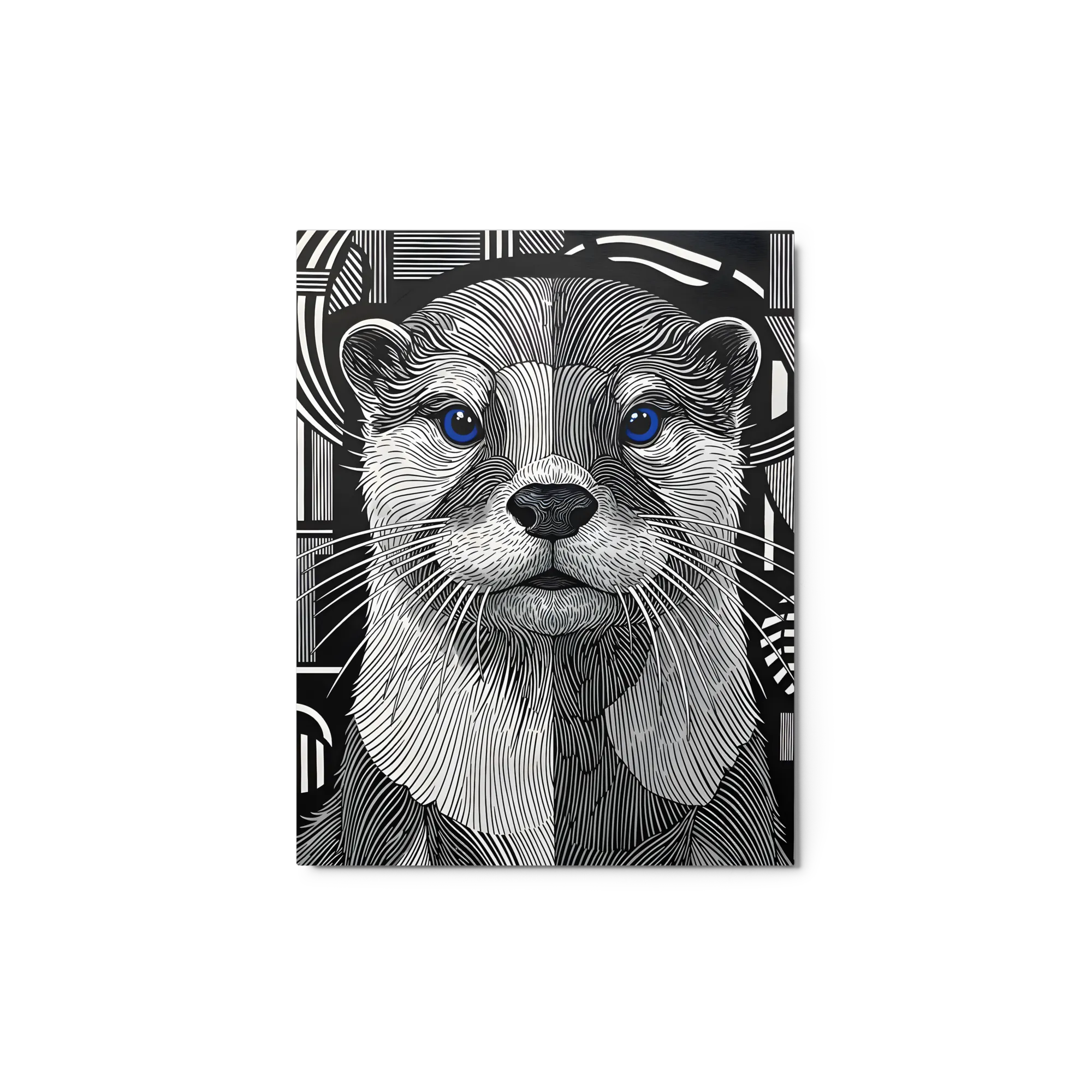 Linear Otter Portrait 
 Metal Print | 11″x 14″