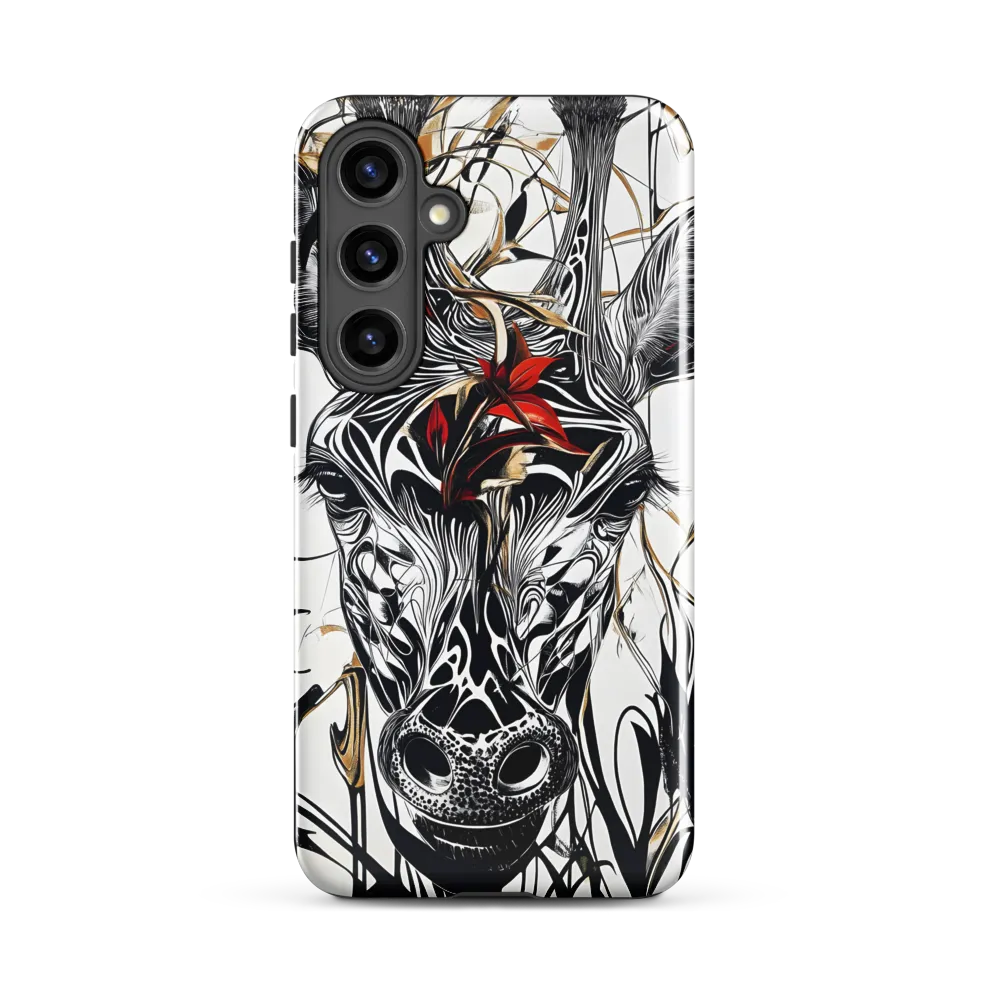 Floral Elegance: The Giraffe's Portrait