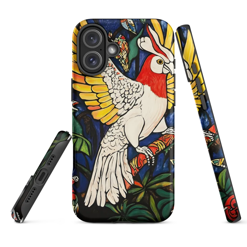 Cockatoo on a Patterned Branch