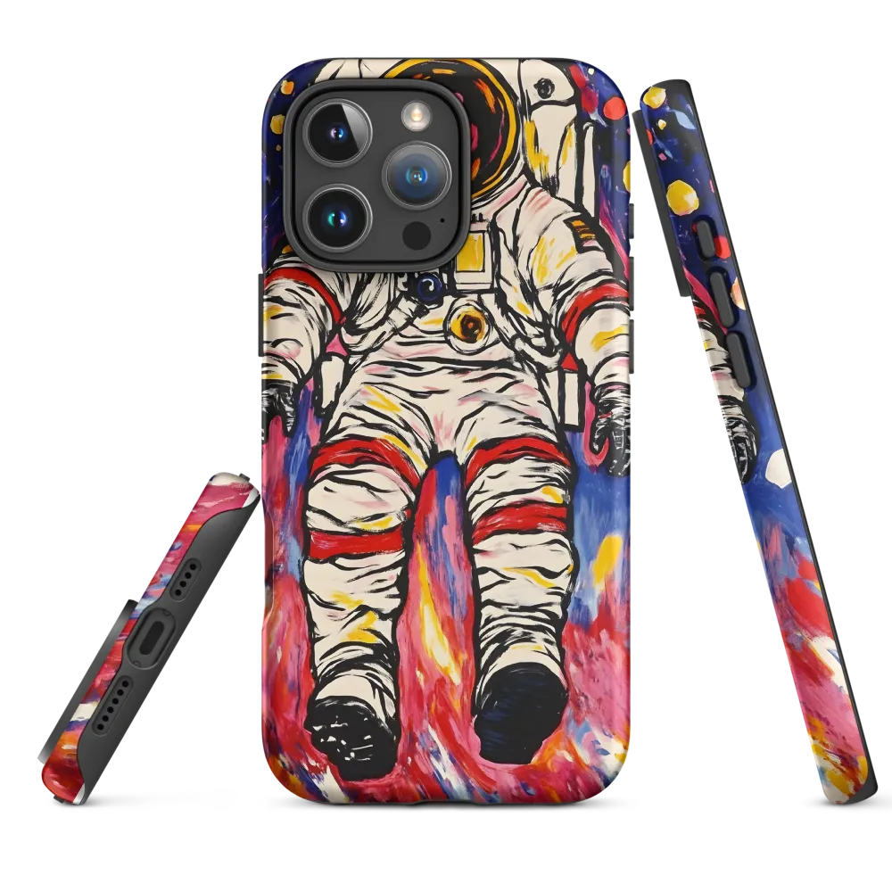Magenta Drift: Floating Astronaut