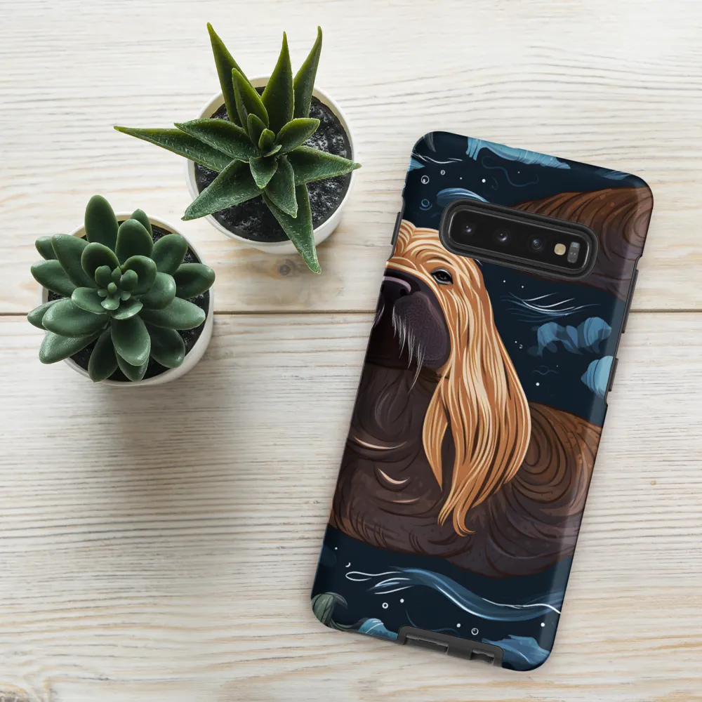 Whimsical Walruses in Deep Blue
