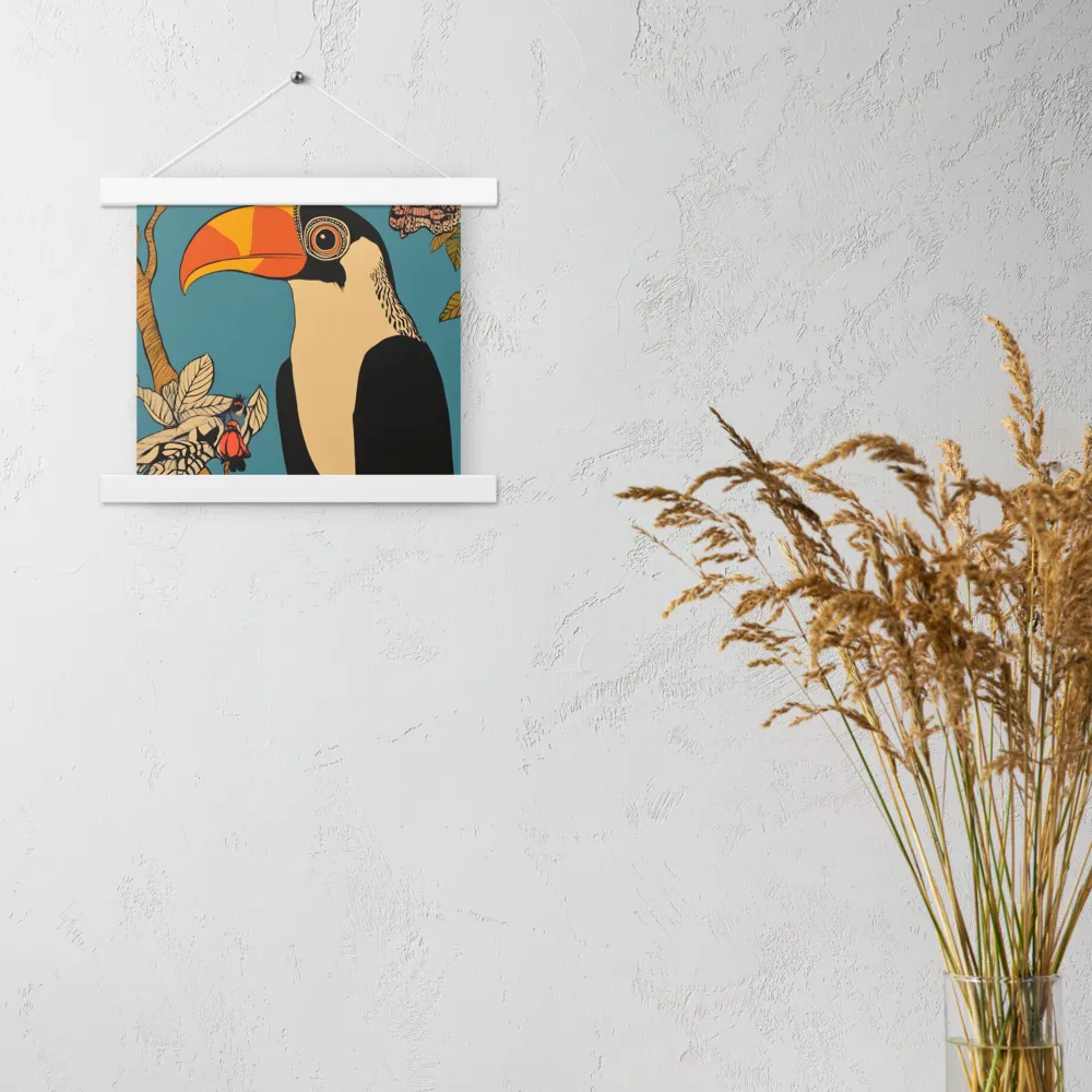 Tropical Majesty: The Toucan at Rest | Poster With White Wood Hanger | 10″×10″
