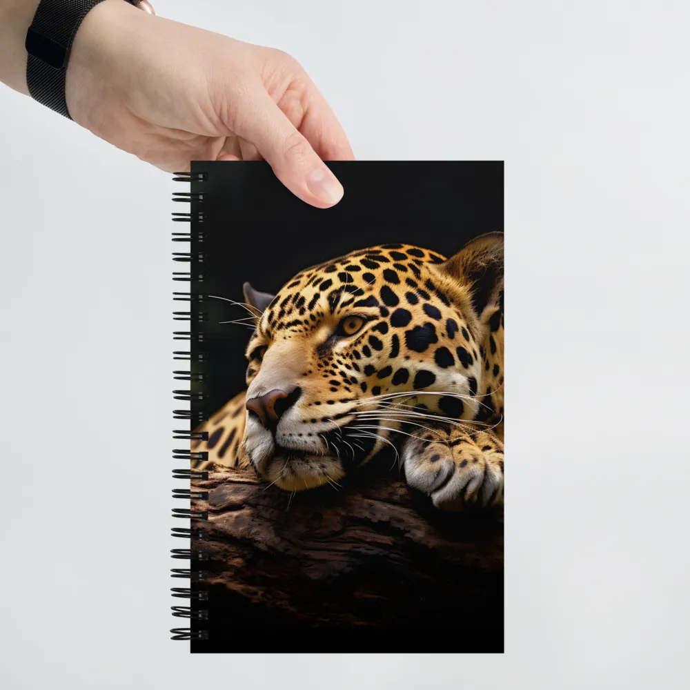 Tranquil Majesty: The Resting Leopard | Spiral Notebook