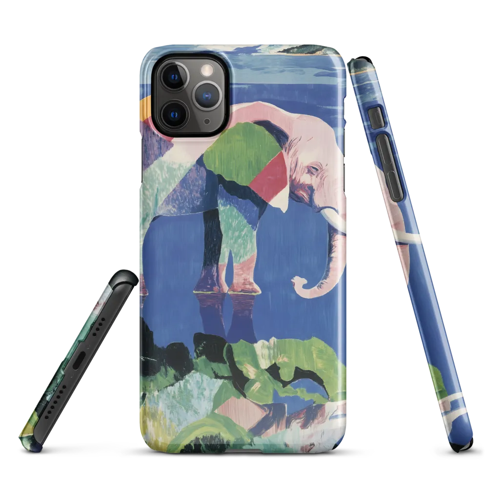 Serenity in Color: The Elephants of Reflection | Phone Case |  11 Pro Max | Snap Case | Glossy