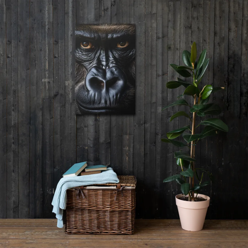 Gaze of the Wild: A Gorilla's Portrait | Thin Canvas | 20″×30″