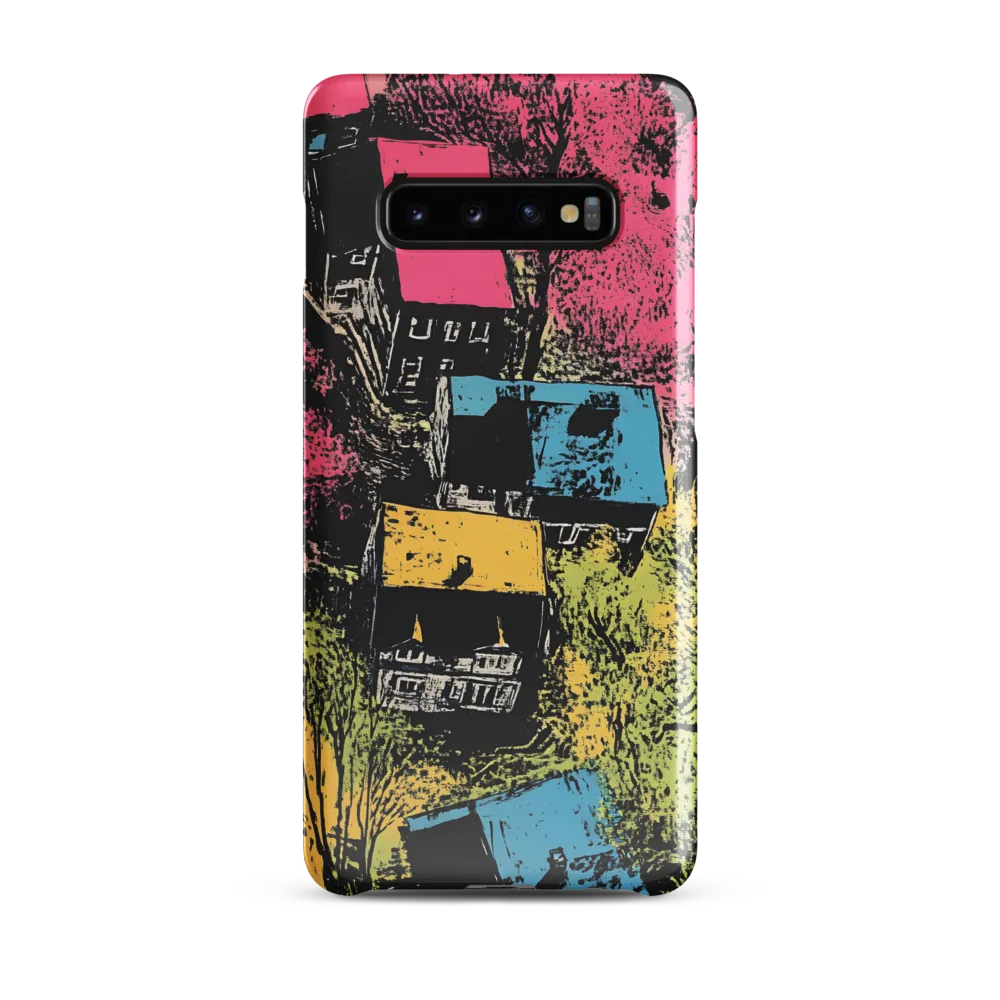 Whimsical Rooftops: A Colorful Landscape | Phone Case |  S10 Plus | Snap Case | Glossy