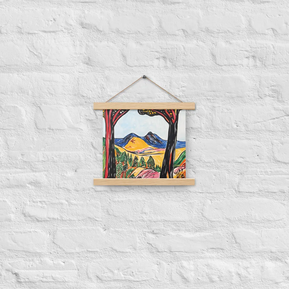 Vibrant Nature's Embrace | Poster With Oak Wood Hanger | 10″×10″