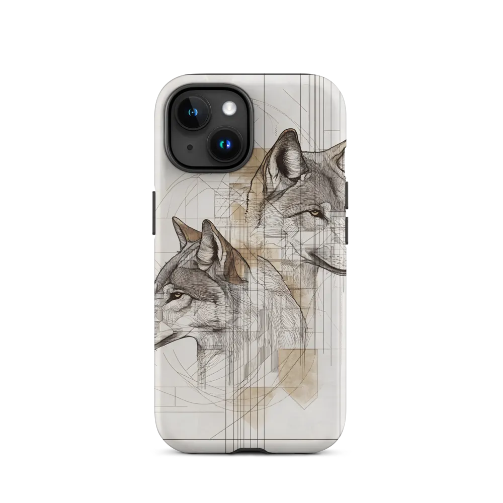 Geometric Harmony: The Essence of Wolves | Phone Case |  15 | Tough Case | Matte