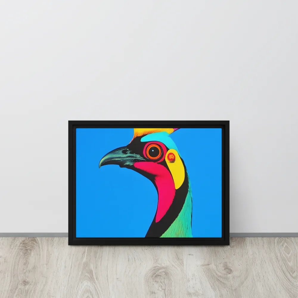 Whimsical Avian Portrait | Canvas with Black Frame | 12″×16″