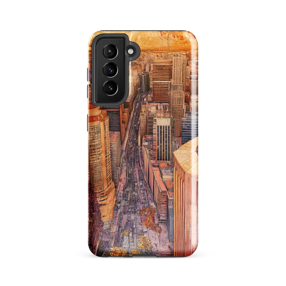 Mosaic Cityscape at Dusk