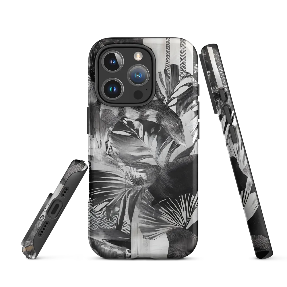 Monochrome Serenity in Tropical Foliage