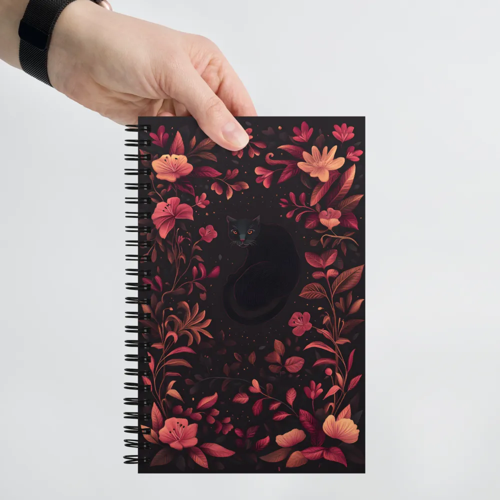 Enigmatic Feline Flora | Spiral Notebook