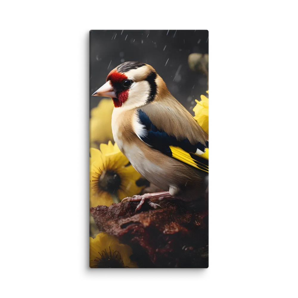 Harmony in Nature: A Goldfinch Amidst Blooms