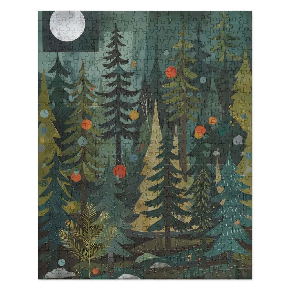 Moonlit Pine Forest 
 Jigsaw Puzzle