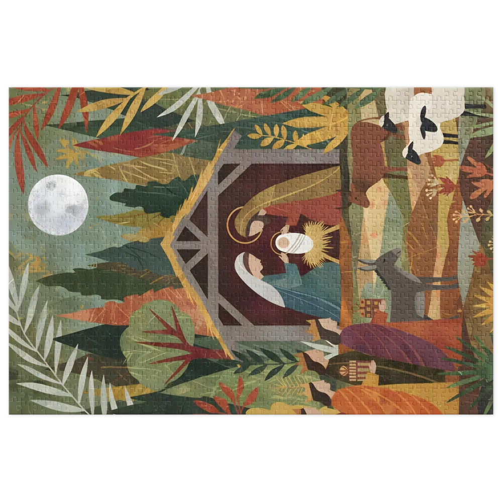 The Forest Nativity 
 Jigsaw Puzzle in Tin Box