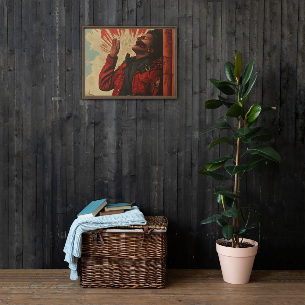 Defiant Echoes of Ruin | Canvas with Brown Frame | 18″×24″