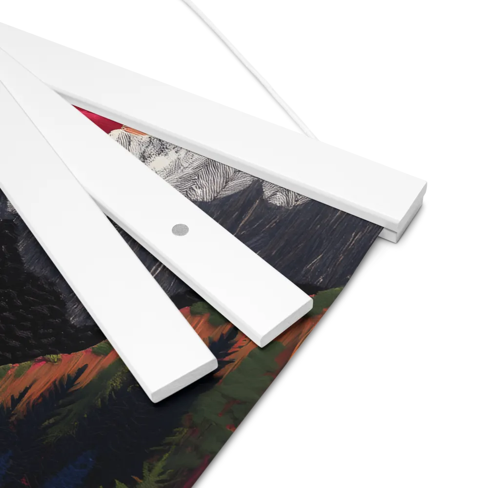 Ethereal Cascade: A Surreal Landscape | Poster With White Wood Hanger | 12″×12″