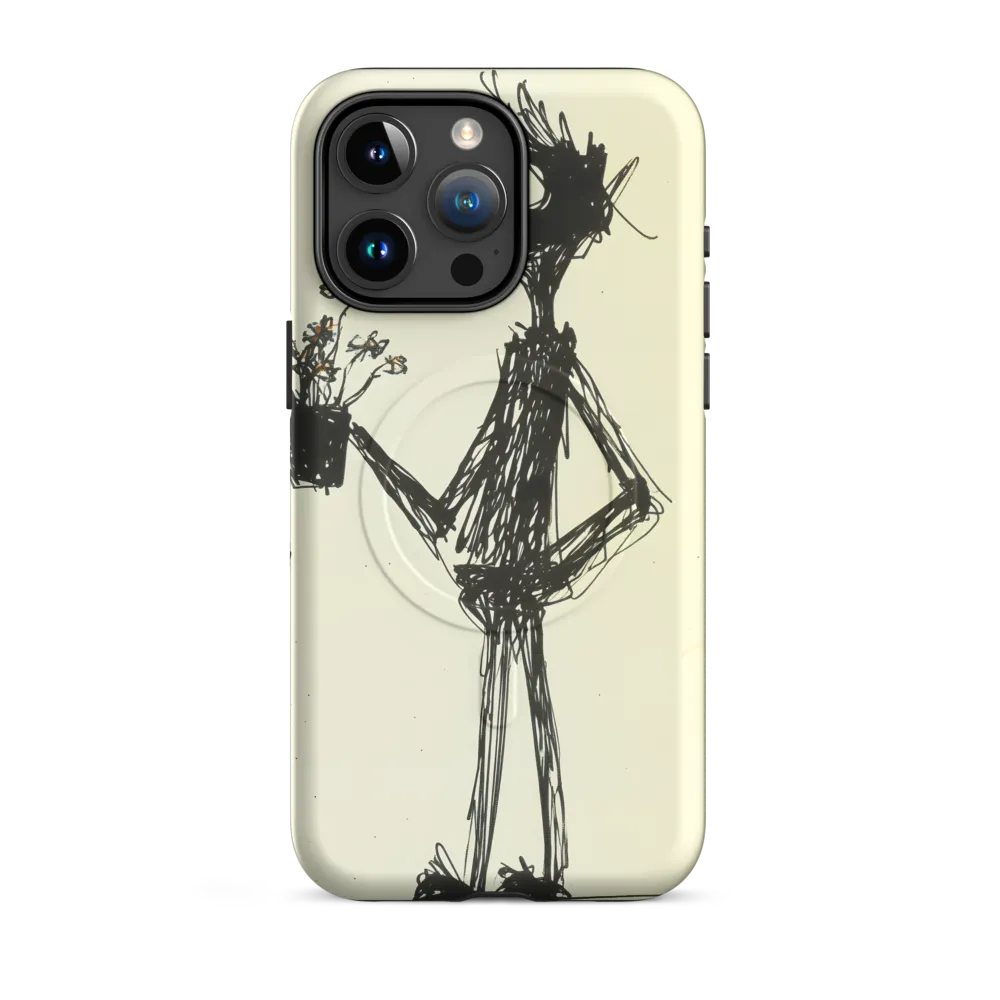 Whimsical Figure with Flowers