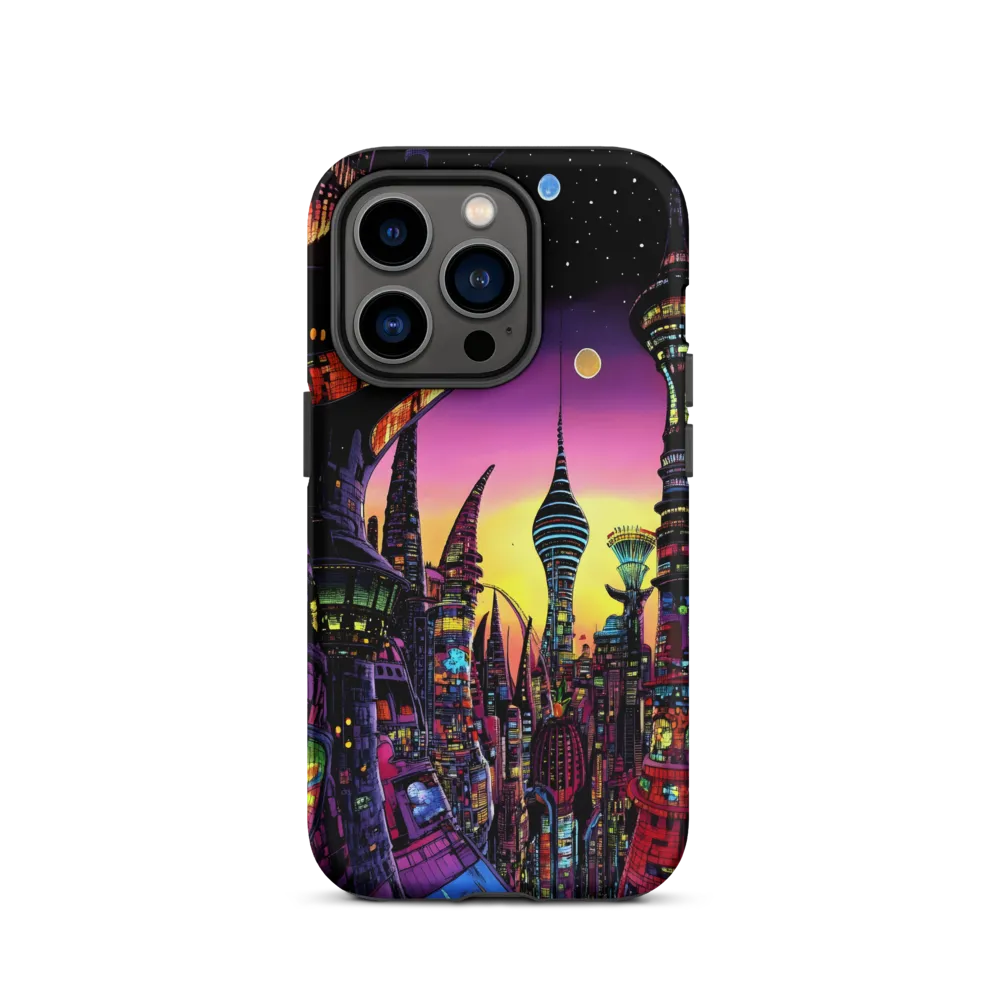 Futuristic Cityscape at Dusk | Phone Case |  14 Pro | Tough Case | Matte