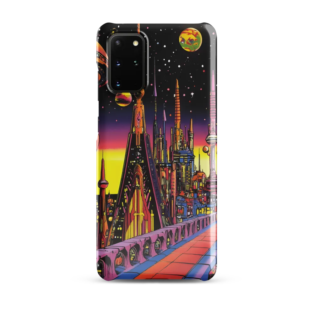 Futuristic Cosmos: A Journey Through Neon Cities | Phone Case |  S20 Plus | Snap Case | Glossy