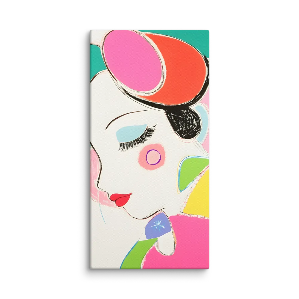 Whimsical Portrait in Colorful Abstraction | Canvas | 10″×20″