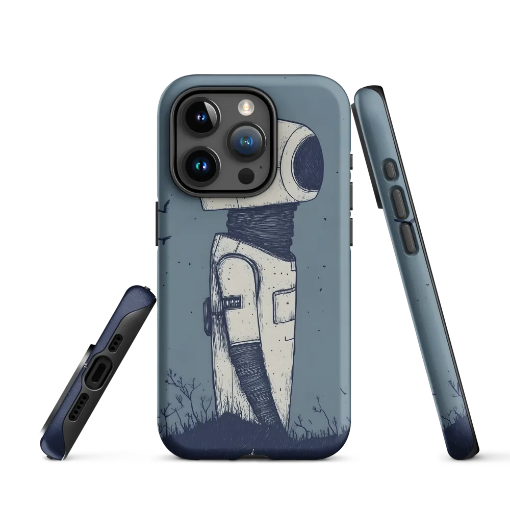 Contemplative Robot in a Barren Landscape | Phone Case |  15 Pro | Tough Case | Matte
