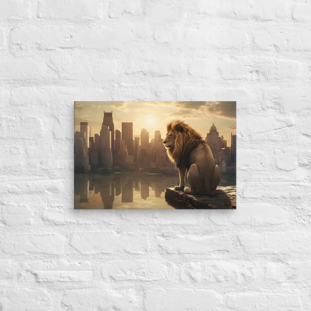 The Lion's Gaze Over the Urban Symphony