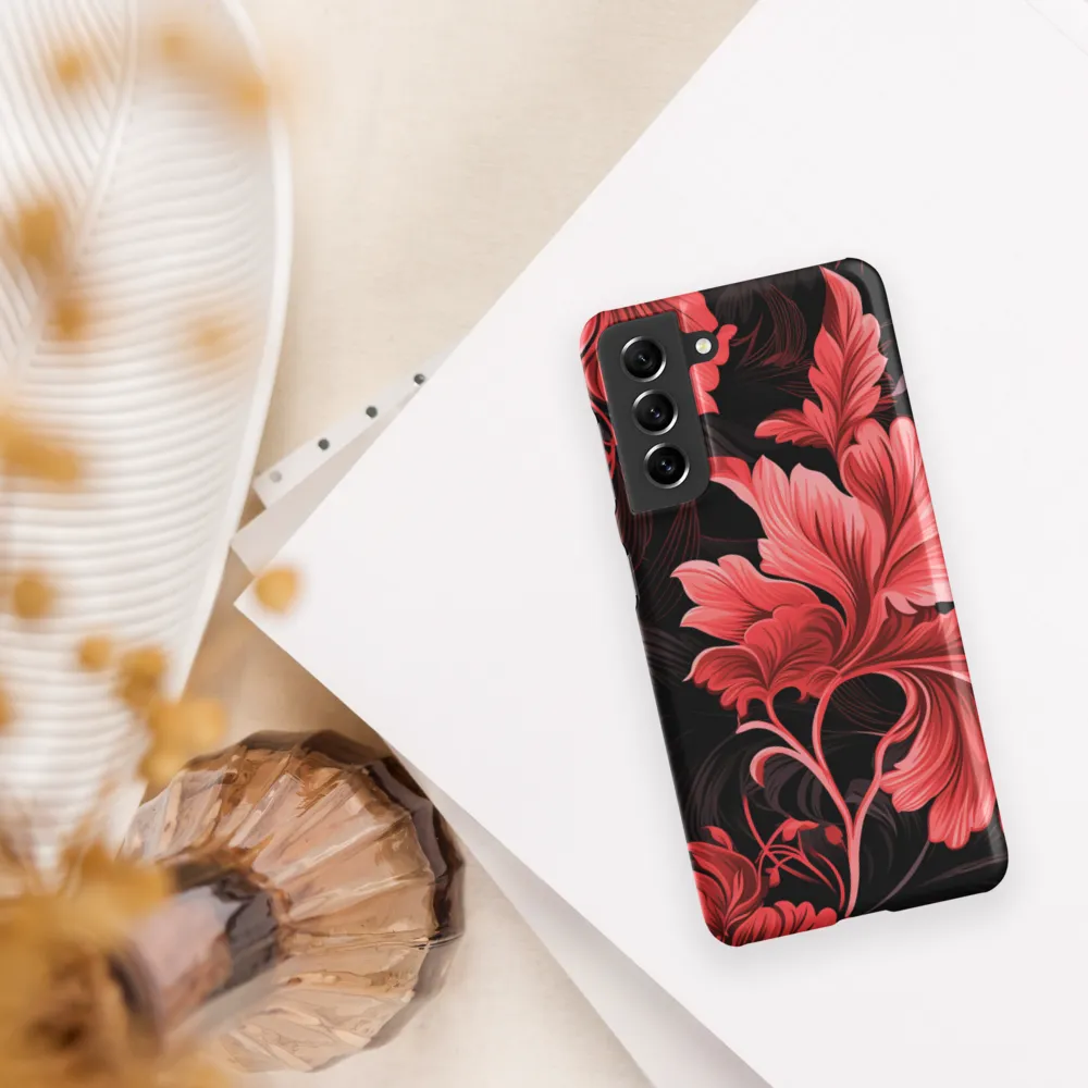 Tropical Elegance in Red | Phone Case |  S21 | Snap Case | Matte