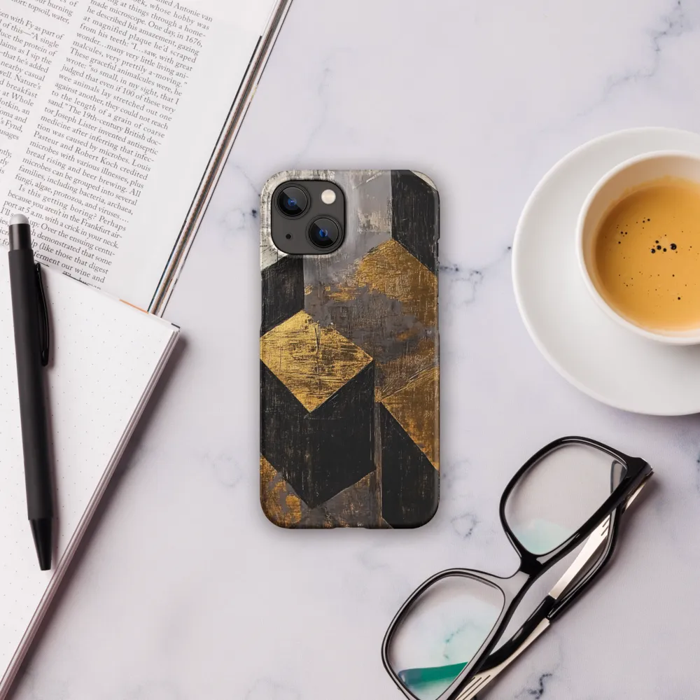 Geometric Harmony in Gold and Black | Phone Case |  14 | Snap Case | Matte