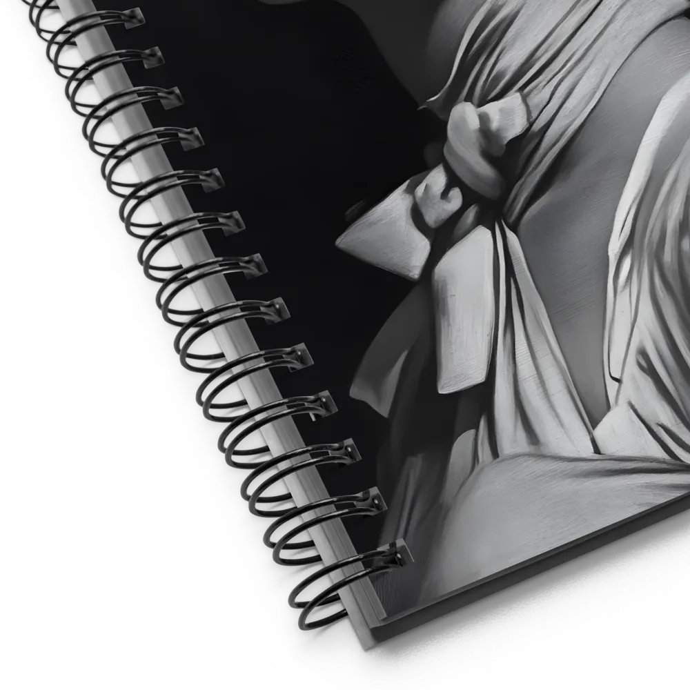 Timeless Elegance: A Charcoal Portrait of Grace | Spiral Notebook