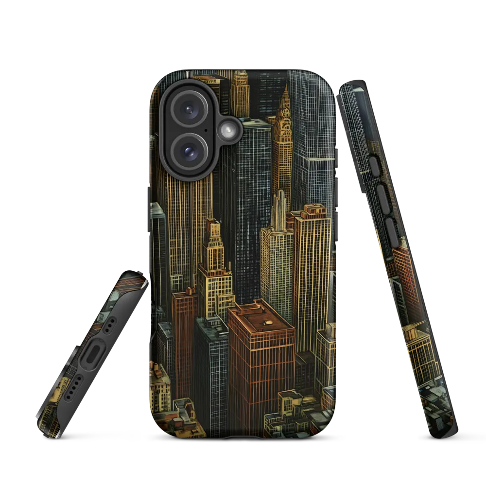 Urban Elegance: A Golden Cityscape | Phone Case