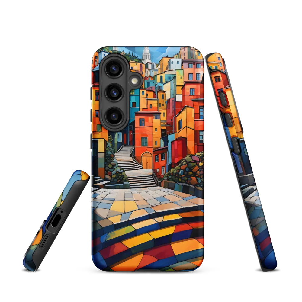 Vibrant Village: A Cubist Journey