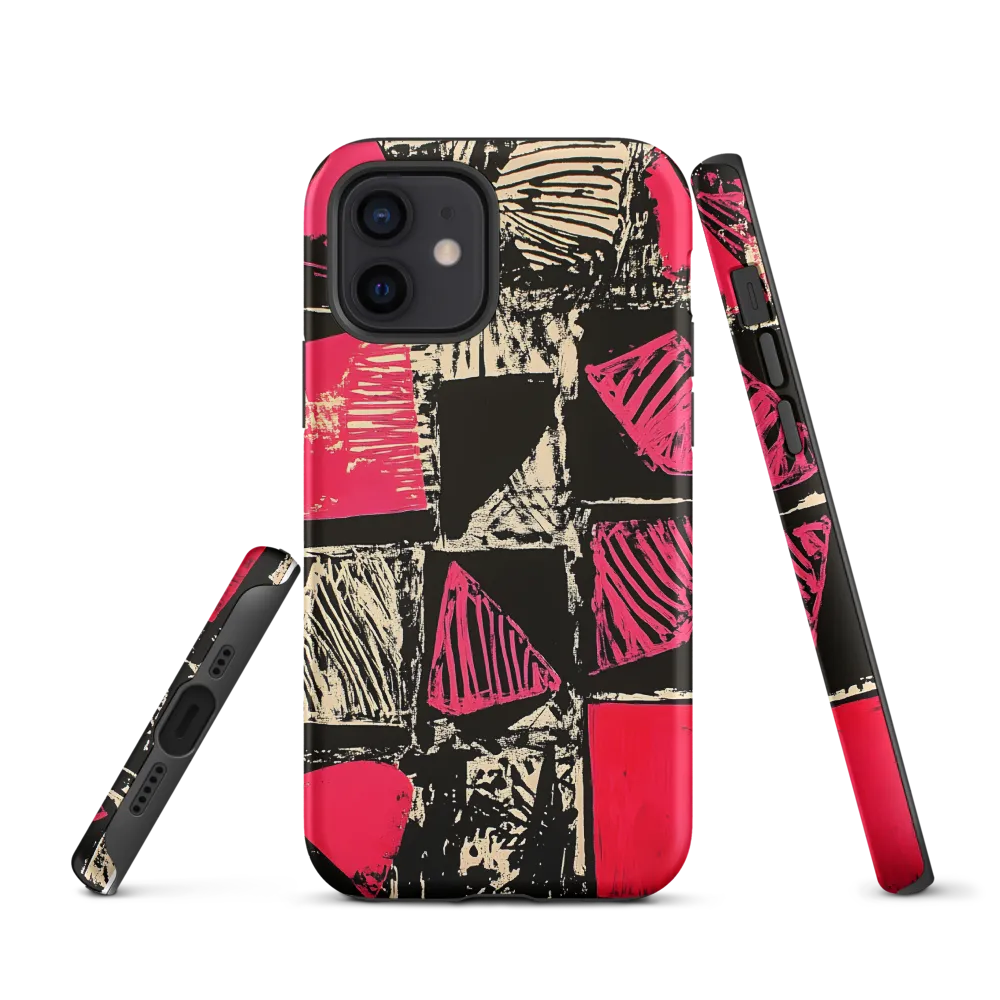 Geometric Symphony in Pink and Black