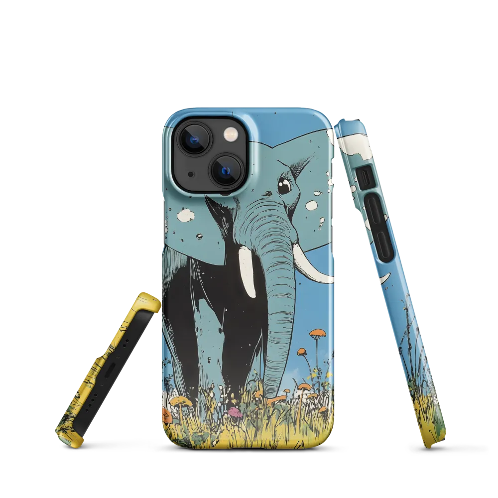 Whimsical Blue Elephant in Bloom