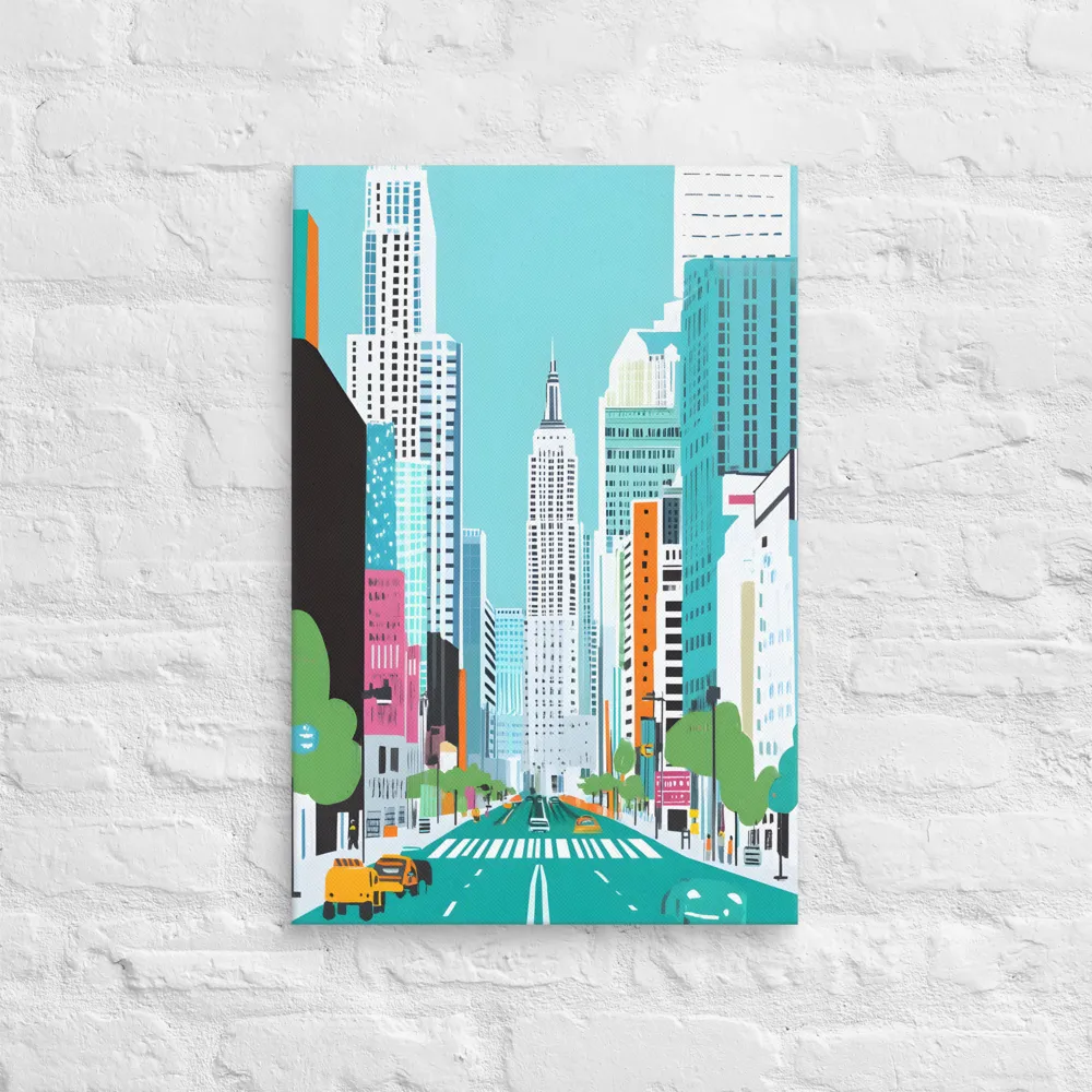 Urban Symphony: A Modern Cityscape | Canvas | 16″×24″