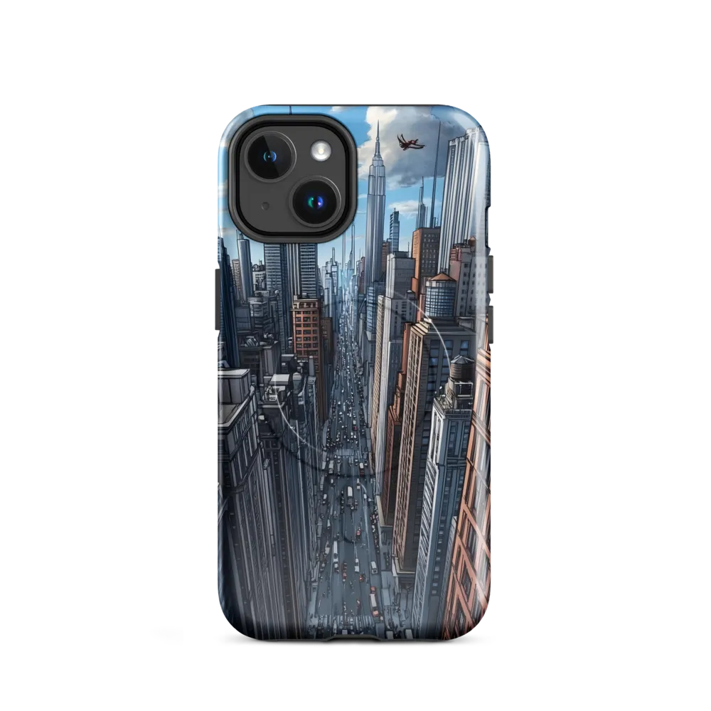 Skyline Symphony: A City in Motion | Phone Case |  14 | MagSafe® Tough Case | Glossy