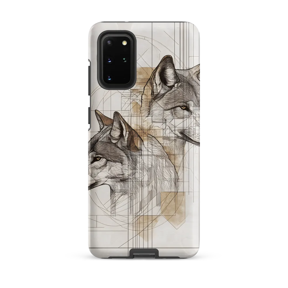 Geometric Harmony: The Essence of Wolves | Phone Case |  S20 Plus | Tough Case | Matte